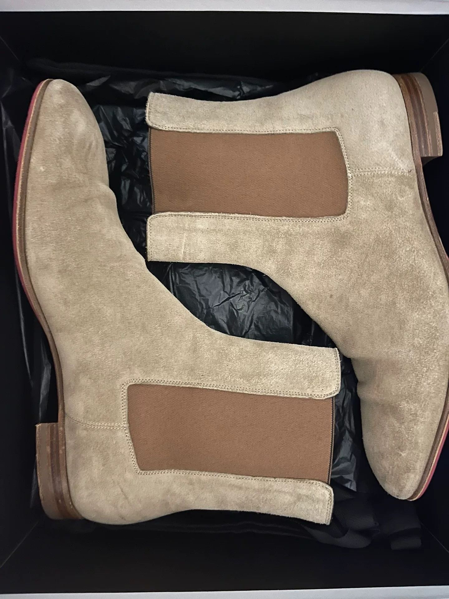 Christian Louboutin Christian Louboutin Beige Suede Chelsea Boots Size US 11.5 / IT 41.5 - 1 Thumbnail