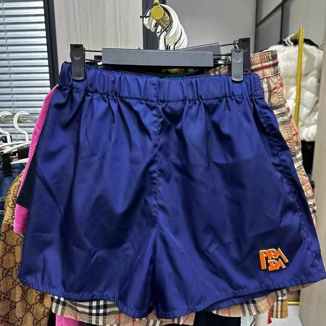 Prada Prada Blue Hem Logo Shorts Size US 26 / EU 42 - 1 Thumbnail