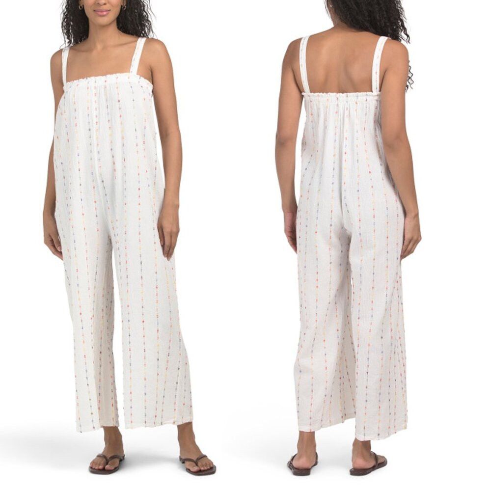 Other NWT New LAURA GOTTI Stitch Detail Ivory Jumpsuit Made In It Size 30" / US 8 / IT 44 - 1 Thumbnail