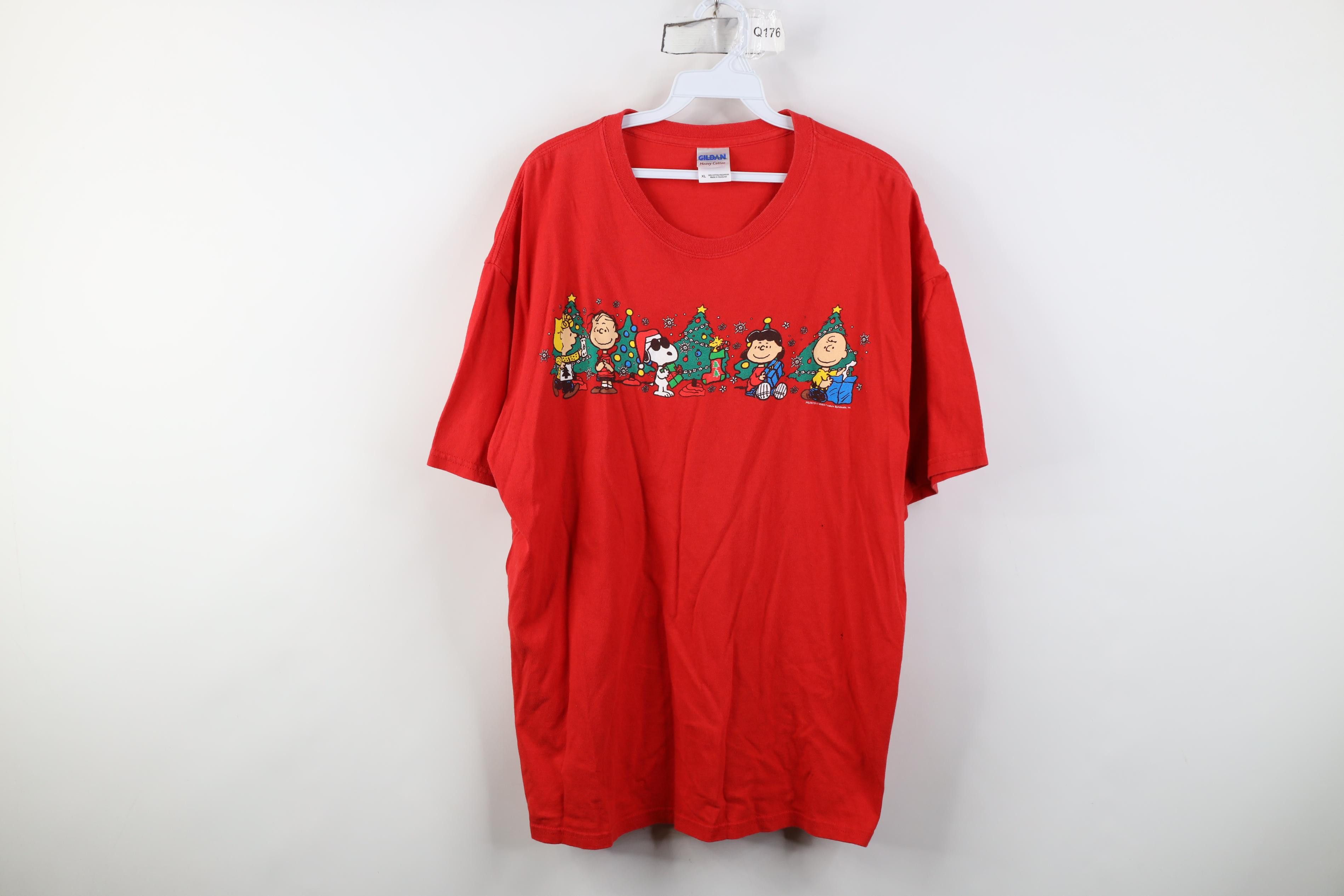 Gildan Vintage Y2K Peanuts Charlie Brown Joe Cool Christmas T-Shirt Size US XL / EU 56 / 4 - 1 Thumbnail