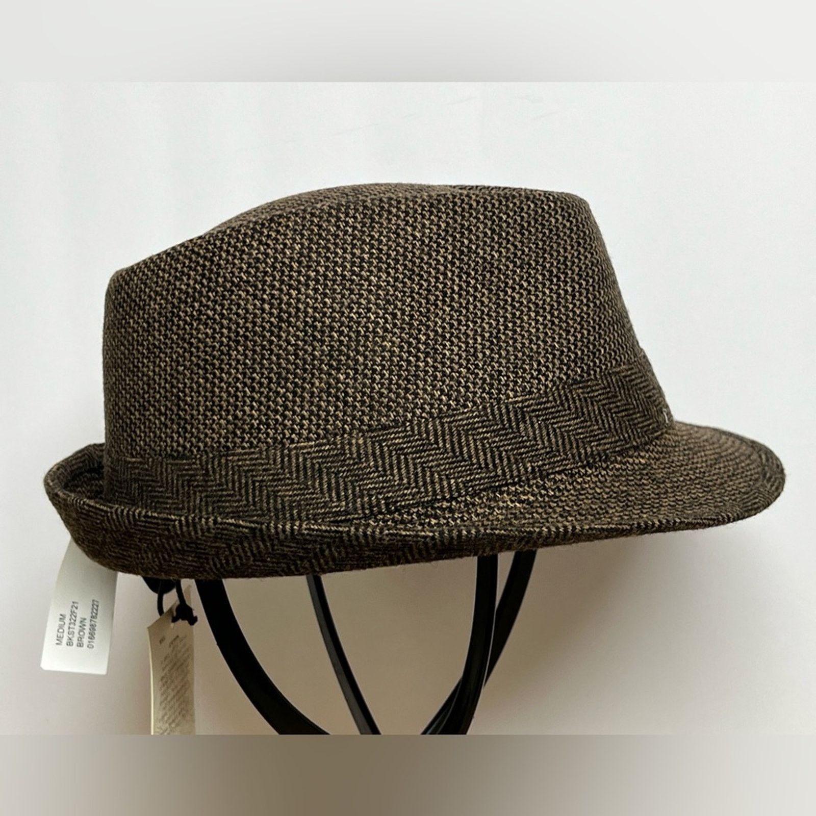 Stetson Stetson Fedora Mens Medium Brown Plaid Wool Blend Hat NEW Size ONE SIZE - 2 Thumbnail