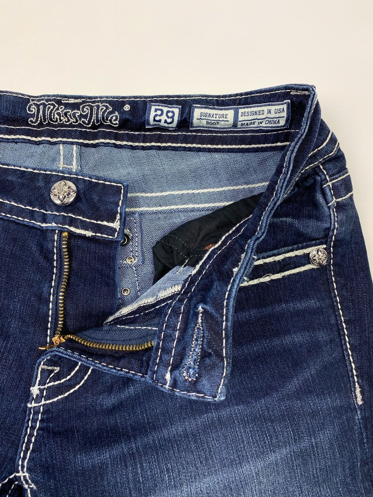 Miss Me Y2K Vintage Miss Me Slim Washed Boot Cut Flare Denim Pants Size 29" - 7 Thumbnail