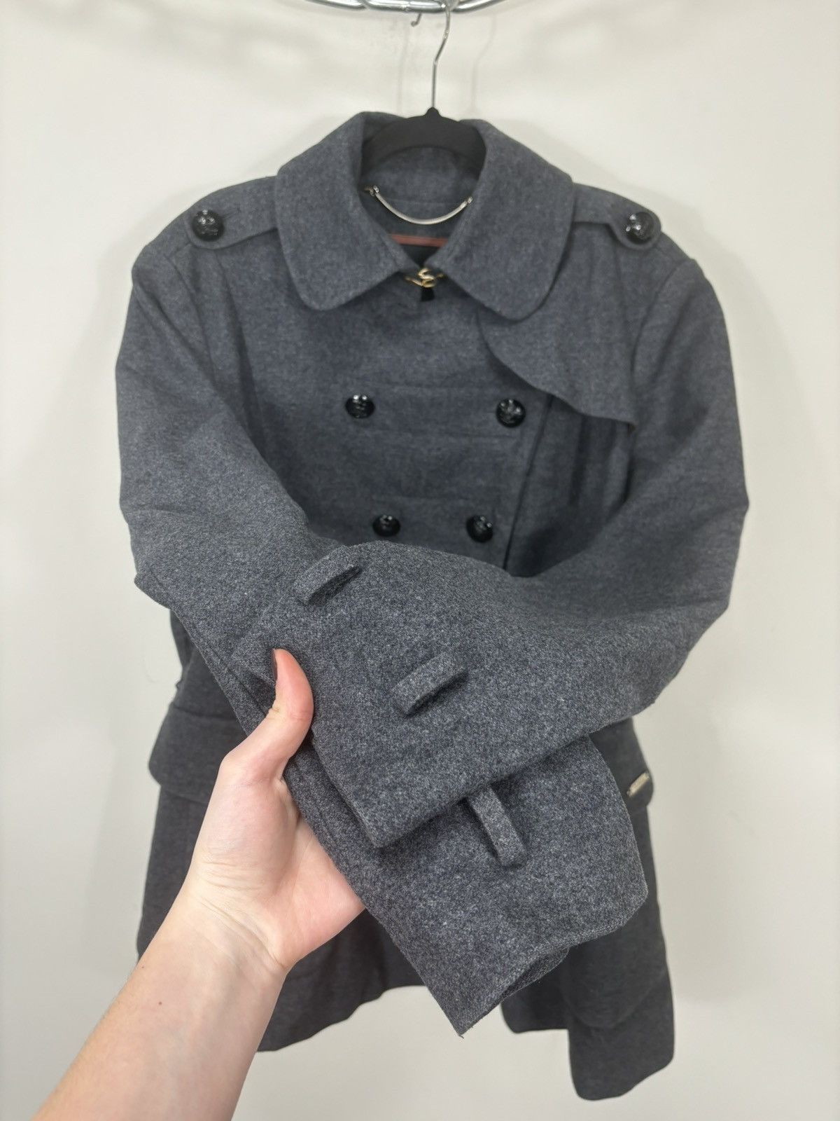 Burberry Thomas Burberry Women’s Double Breasted Wool Cashmere Coat Size M / US 6-8 / IT 42-44 - 10 Thumbnail