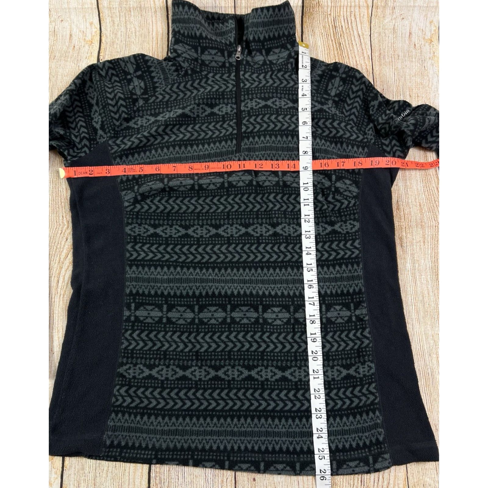 Vintage VINTAGE Women’s Columbia Fleece 1/4 Zip Pullover Sweater Black Aztec Print Large L Womens Size L / US 10 / IT 46 - 3 Thumbnail
