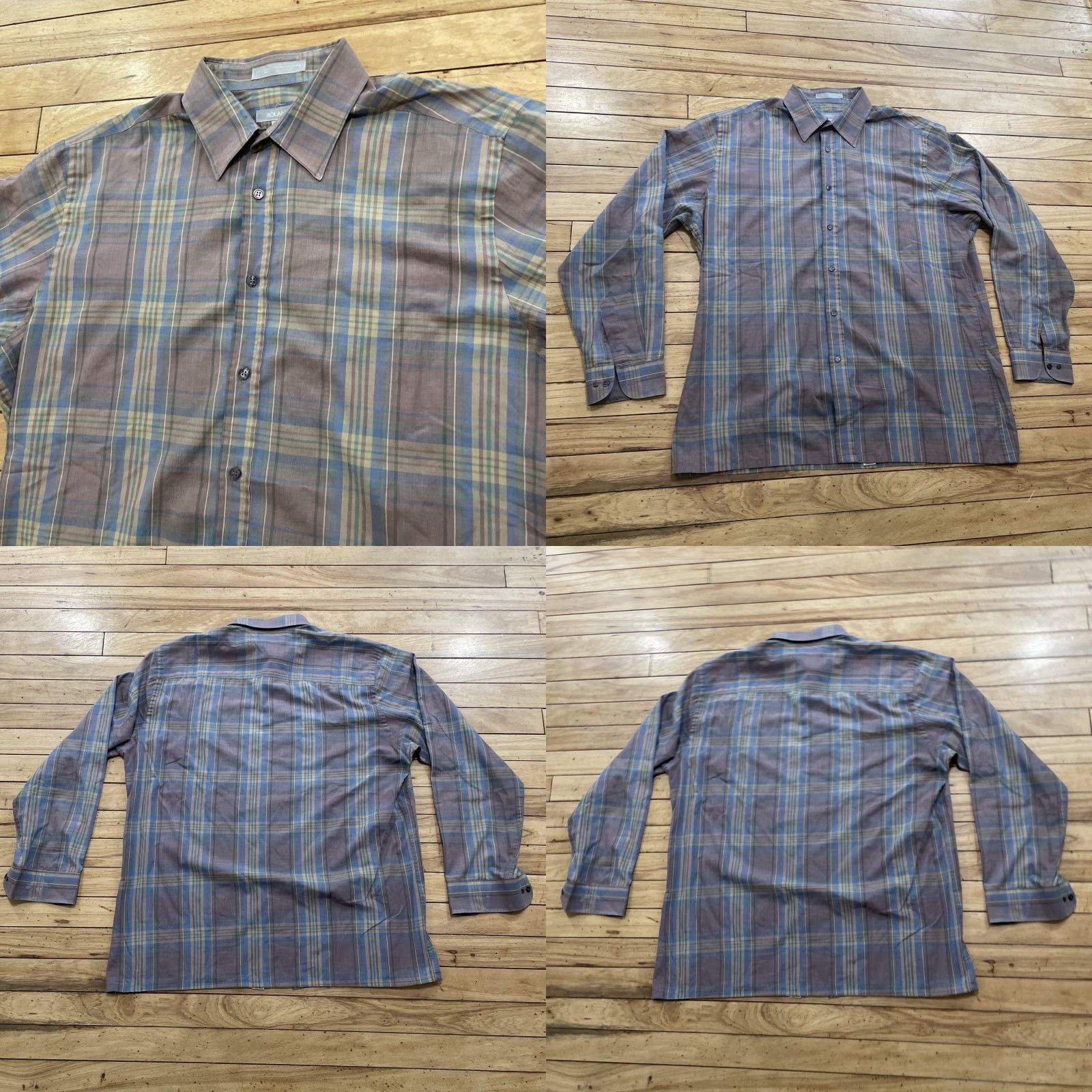 Vintage VINTAGE Roland Button-Up Shirt Men XL Plum Purple Plaid Retro fade Grunge XL Size US XL / EU 56 / 4 - 11 Thumbnail