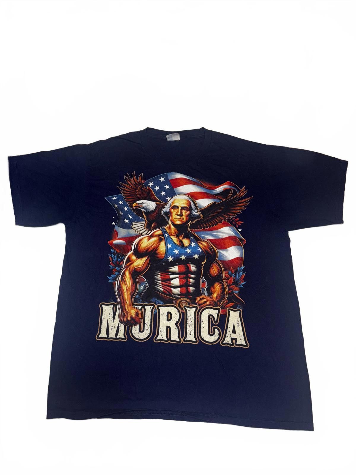 Designer Patriotic 'MURICA' Graphic Tee by Port & Company Size US L / EU 52-54 / 3 - 1 Thumbnail
