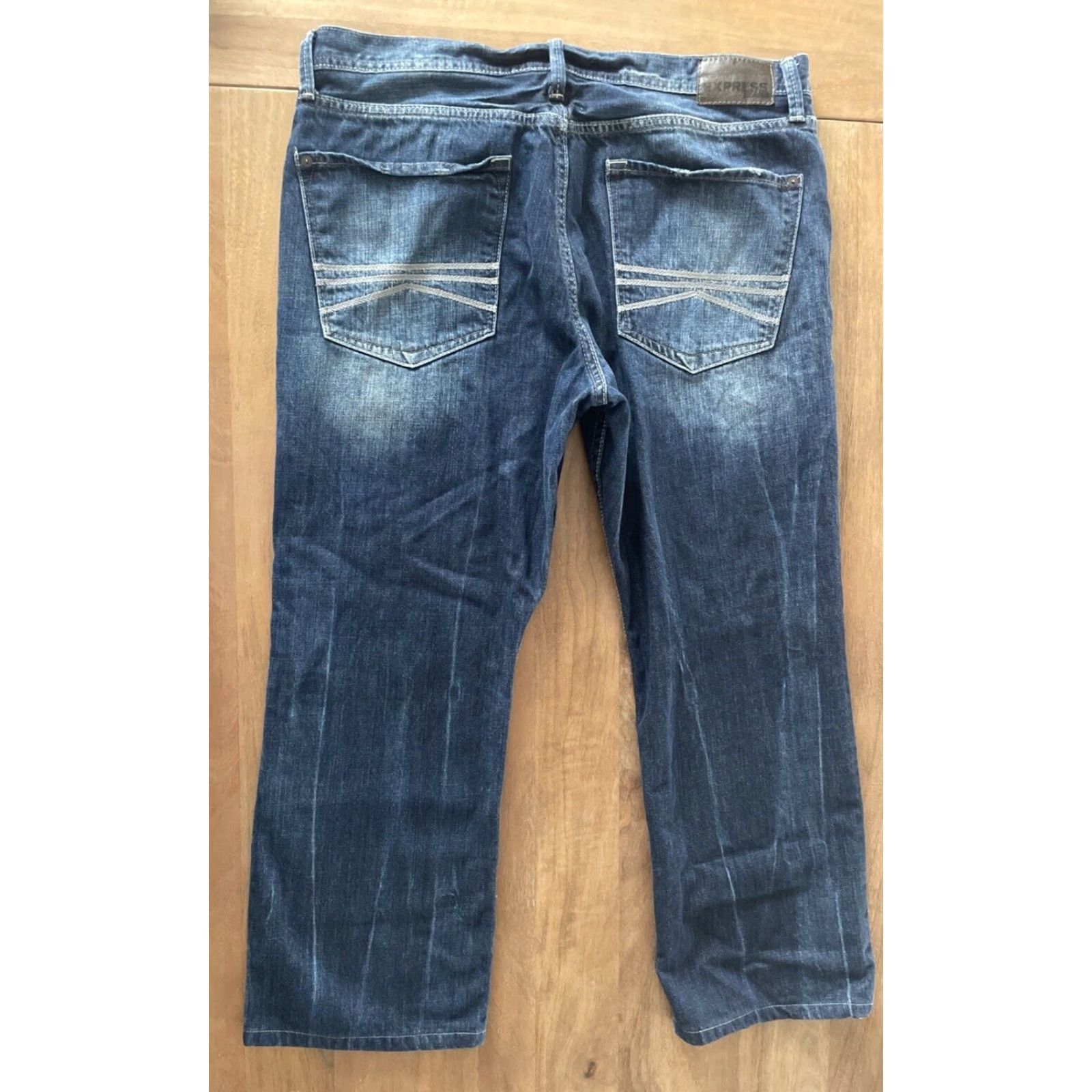 Express VINTAGE Express Jeans 36x26 Slim Straight 90s Rocco Low Rise Denim Blue Mens Size US 36 / EU 52 - 2 Thumbnail