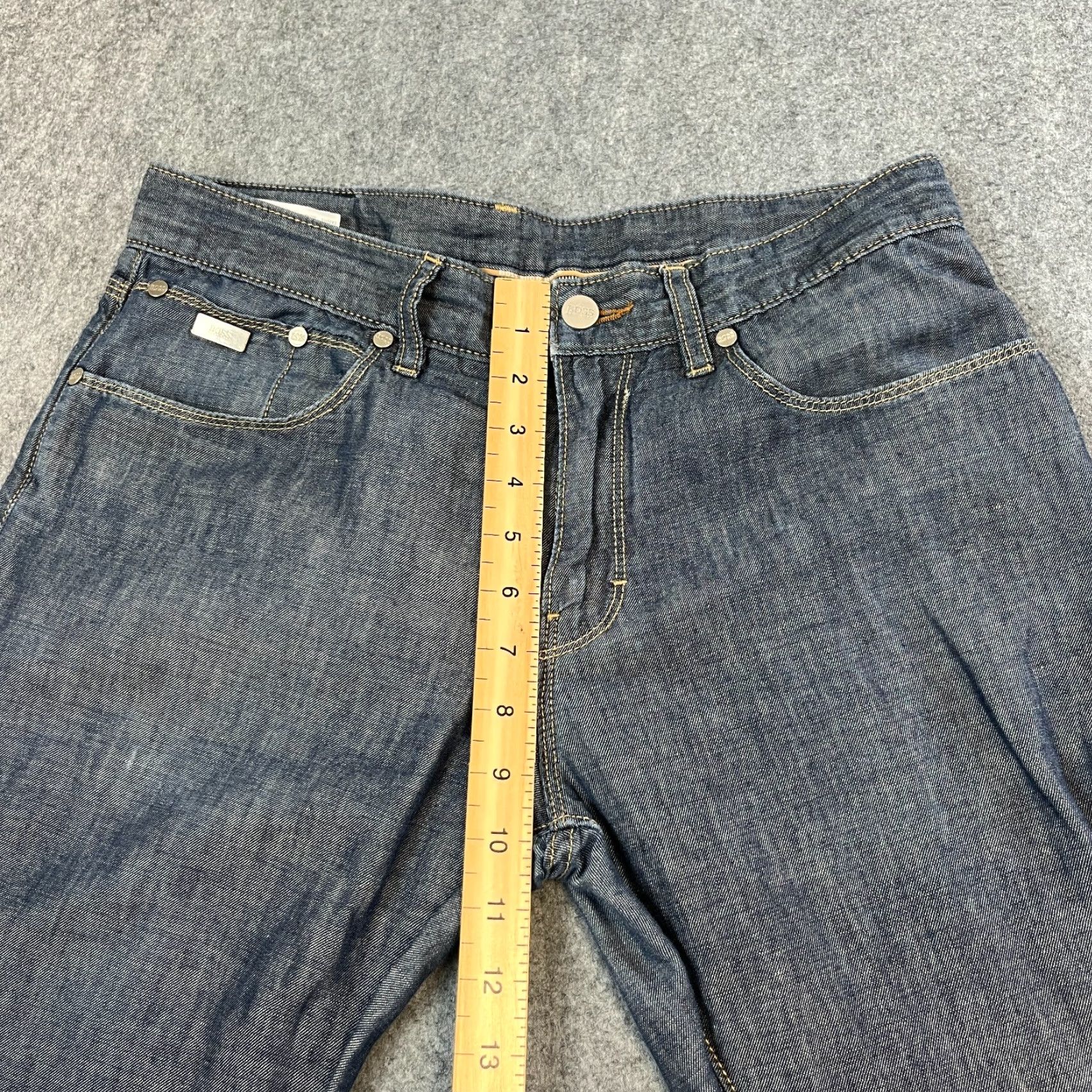 Hugo Boss HUGO BOSS Jeans Mens Regular Straight Denim 32 28 Blue 5-Pocket Design Comfort Easy Care Summer Light Weight Linen Cotton Vintage: No Mens Size US 32 / EU 48 - 5 Thumbnail