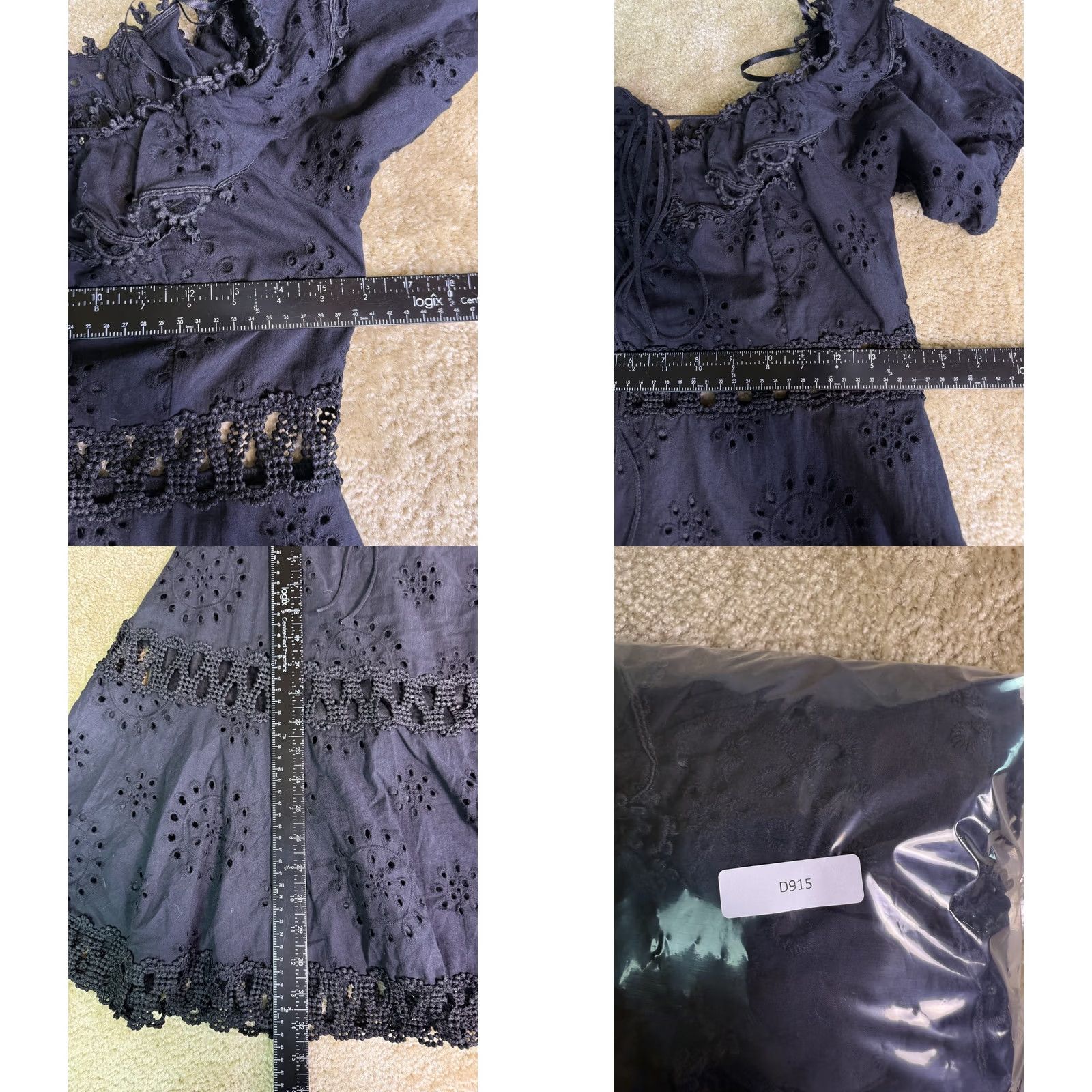 Vintage VINTAGE BANJUL Dress Womens Size Medium Black Lace Ruffle Mini Goth Cotton D915 Size M / US 6-8 / IT 42-44 - 8 Thumbnail