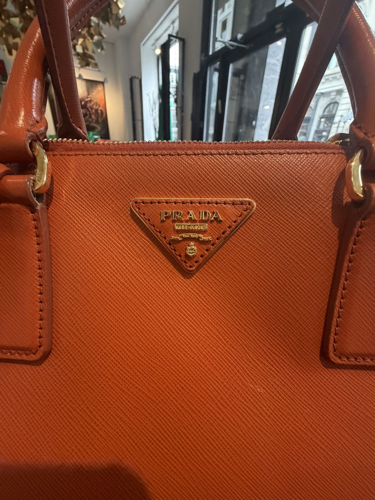 Prada Prada Galleria Saffiano Leather Tote – Papaya ✨ Size ONE SIZE - 3 Thumbnail