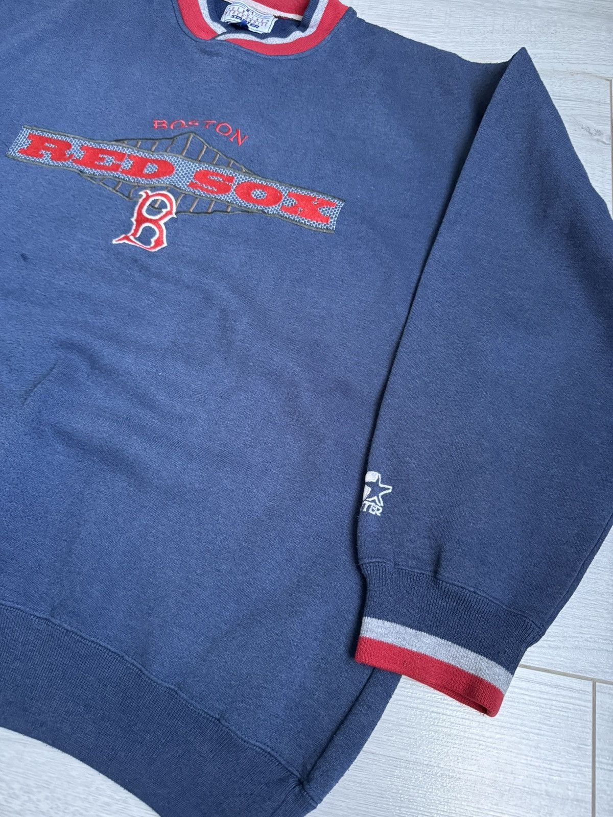 MLB × Starter × Vintage Vintage Starter NLB Boston Red Sox jersey Sweatshirt 90’s Size US XL / EU 56 / 4 - 2 Thumbnail