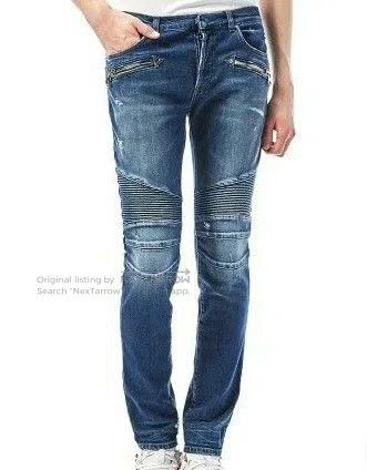 Balmain Balmain Classic Knee Fold Biker Jeans. Size US 31 - 9 Thumbnail