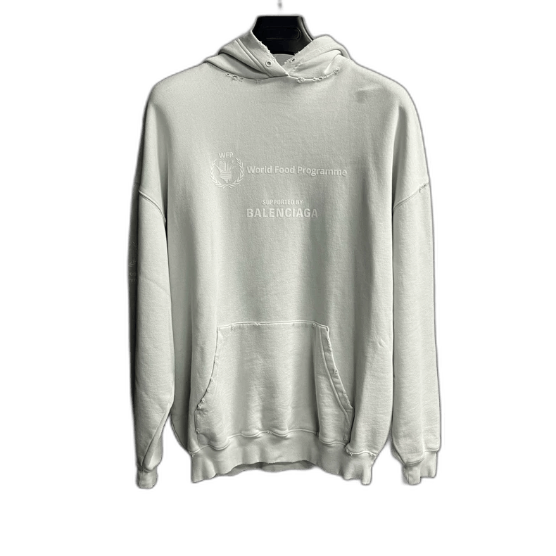 Balenciaga White Hooded Casual Sweatshirt with Print Size US S / EU 44-46 / 1 - 1 Thumbnail