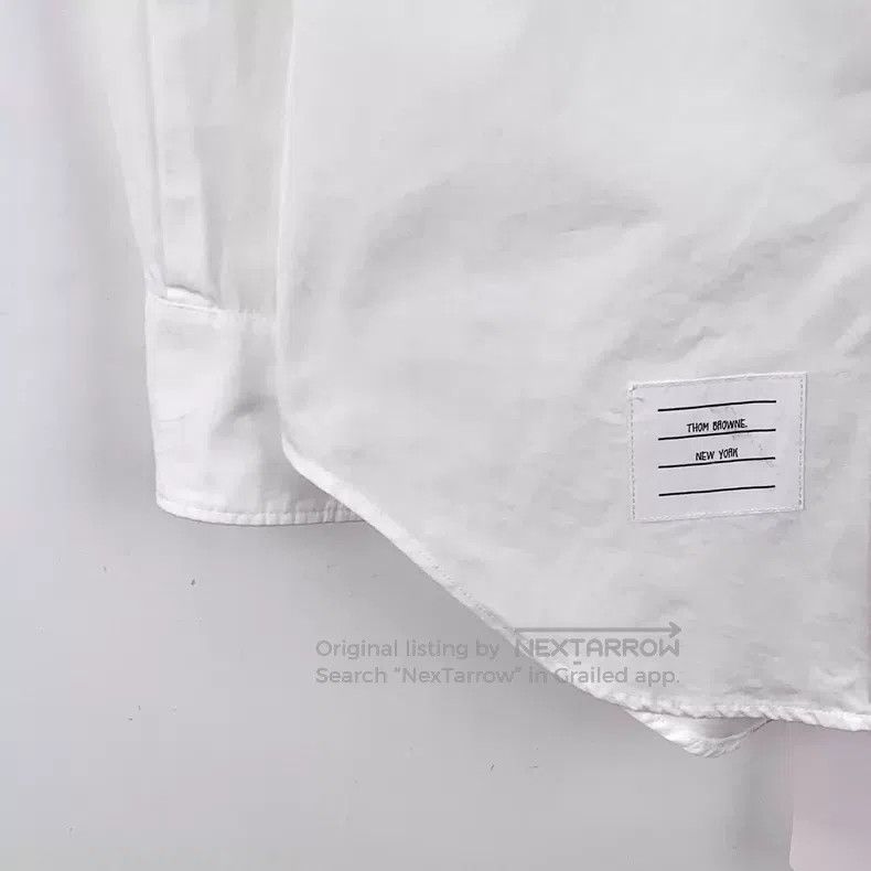 Thom Browne Thom Browne White Cotton Lapel Single Breasted Long Sleeve Size US XXS / EU 40 - 4 Thumbnail