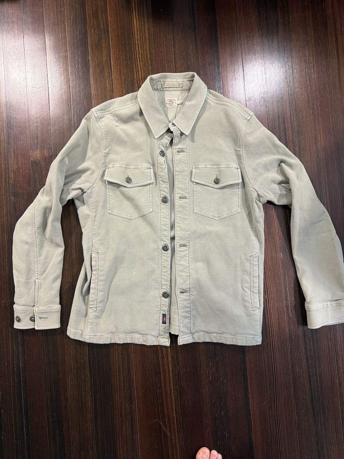 Faherty Faherty mint green light shirt jacket Size US L / EU 52-54 / 3 - 1 Thumbnail