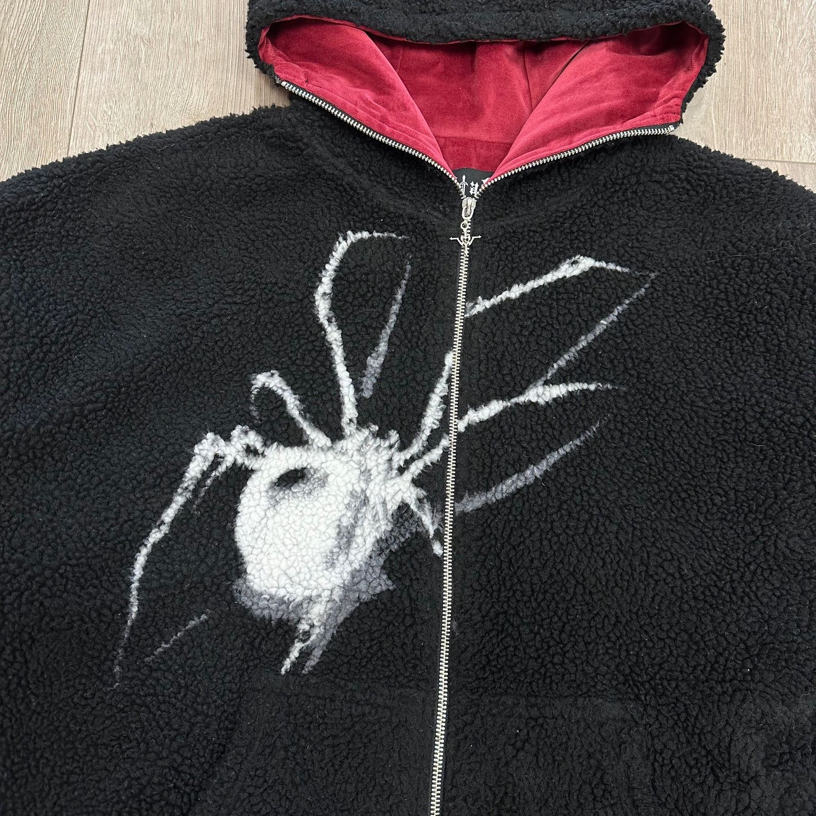 Supreme Vital Creations Spider Fleece Sherpa Zip Up Hoodie Sweater Size US L / EU 52-54 / 3 - 3 Thumbnail