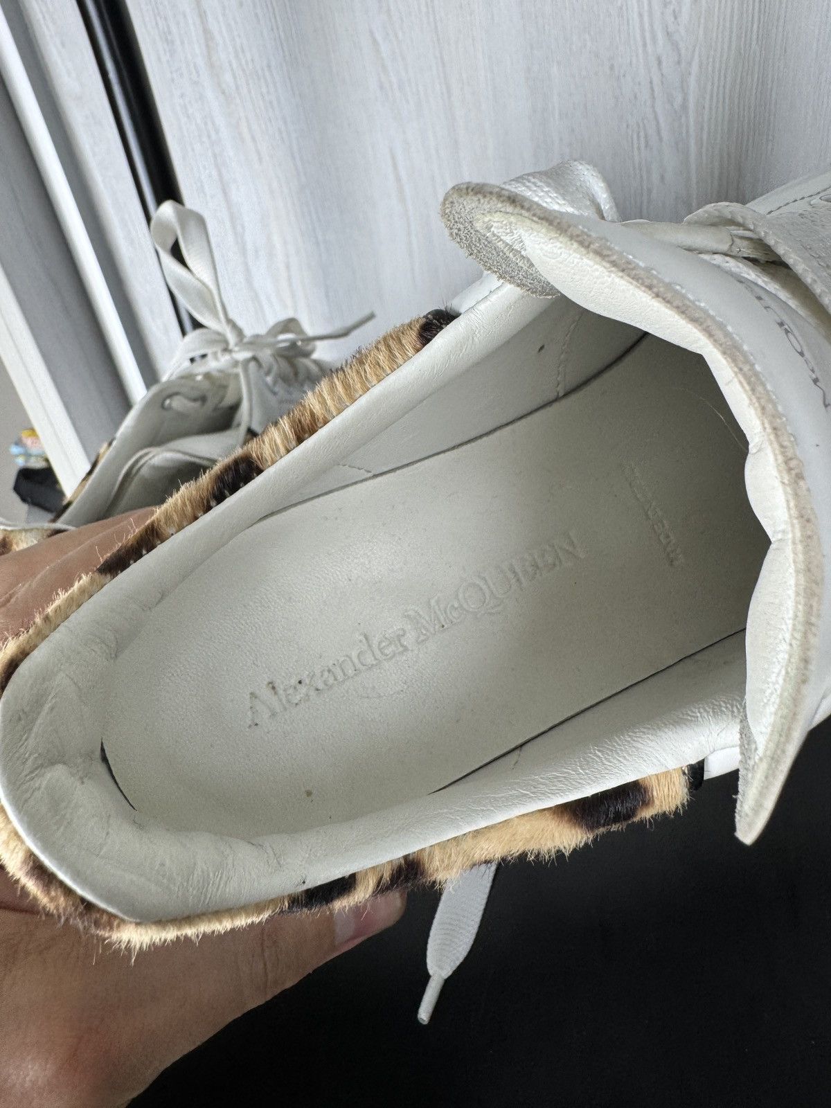 Alexander McQueen Alexander McQueen Oversized Leather Sneakers Leopard Back Size US 8.5 / IT 38.5 - 16 Thumbnail