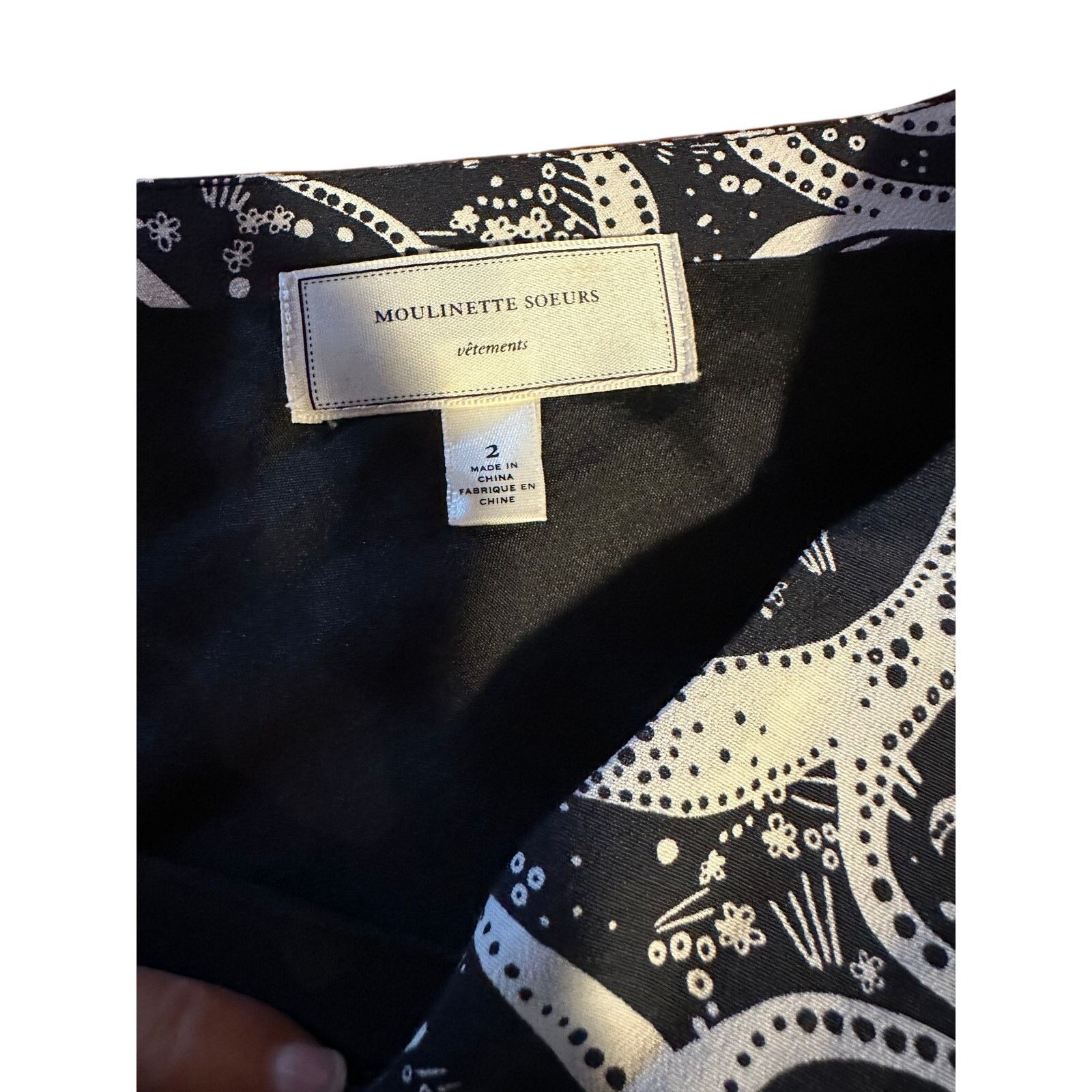 Anthropologie Moulinette Soeurs Women's Print Dress Size 2 V-Neck Knee Size XS / US 0-2 / IT 36-38 - 2 Thumbnail
