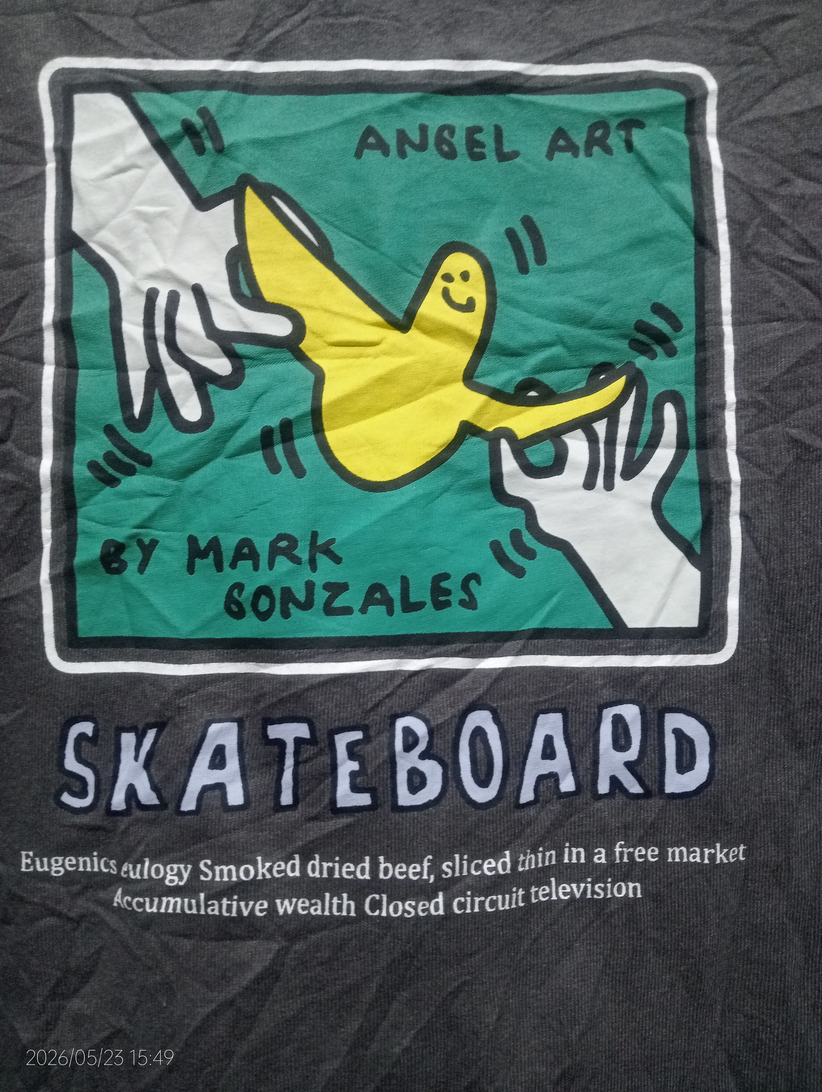 20471120 Vtg '90s Angel Art by Mark Gonzales Skateboard L/S Tshirt Size US L / EU 52-54 / 3 - 12 Thumbnail