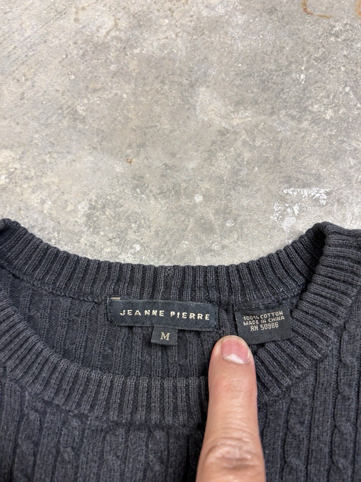 Other Jeanne Pierre Black Cable Knit V‑Neck Sweater Women’s Size M / US 6-8 / IT 42-44 - 2 Thumbnail