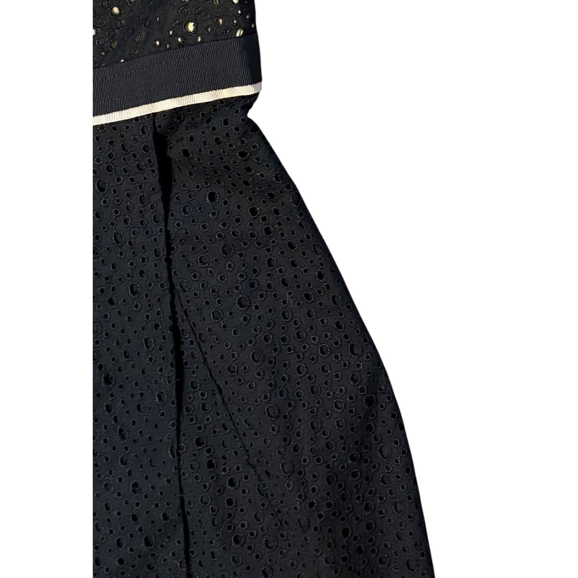 Other $520 Lida Baday 6 Midi Sheath Dress Black Tan Eyelet Faux Wr Size M / US 6-8 / IT 42-44 - 4 Thumbnail