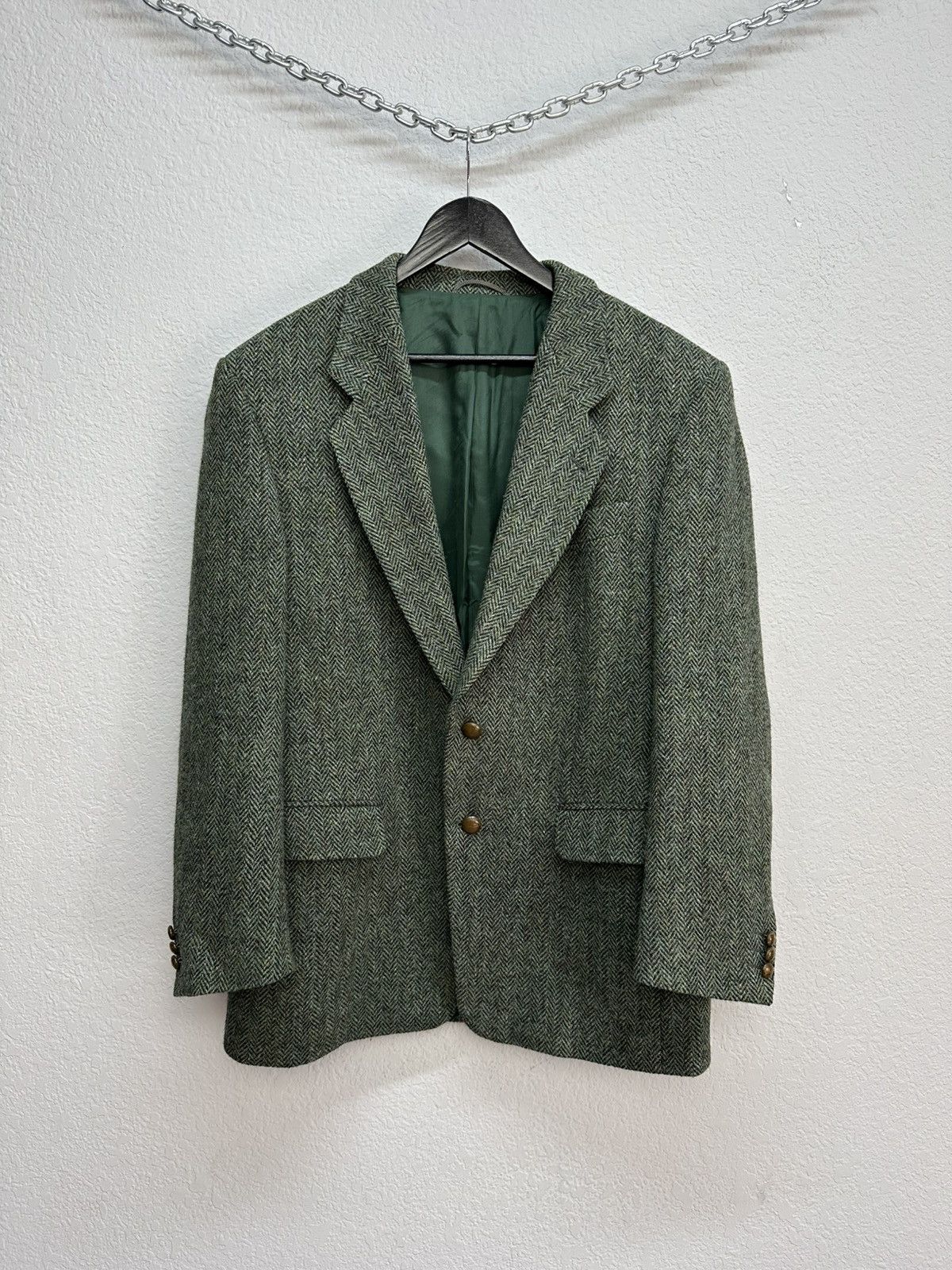 Harris Tweed × Japanese Brand × Vintage Vintage Harris Tweed Hand Woven Wool Blazer Jacket Size 52R - 1 Thumbnail
