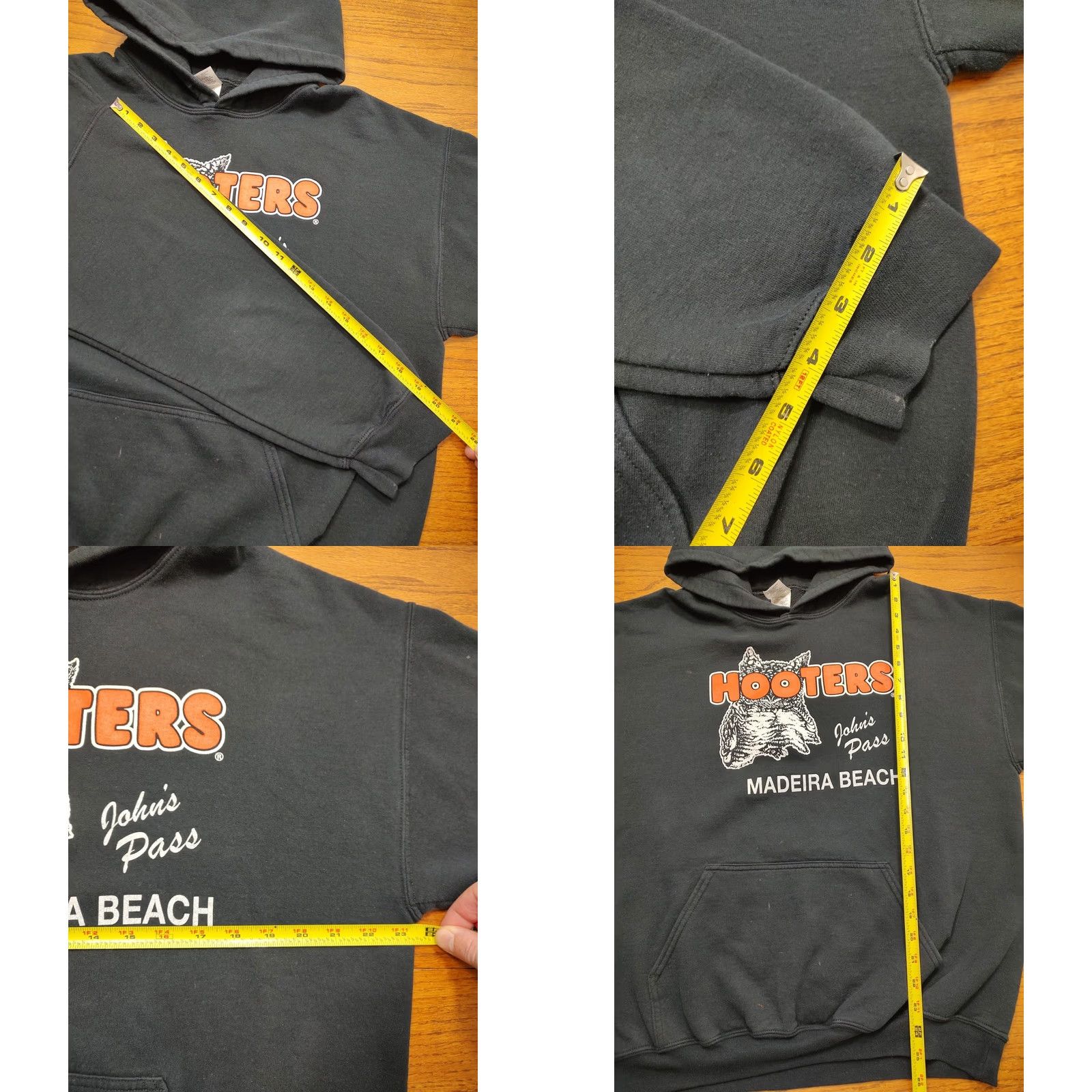 Gildan VINTAGE Hooters Hoodie Maderia Beach Florida Gildan Heavy Mens L Black Size US L / EU 52-54 / 3 - 9 Thumbnail