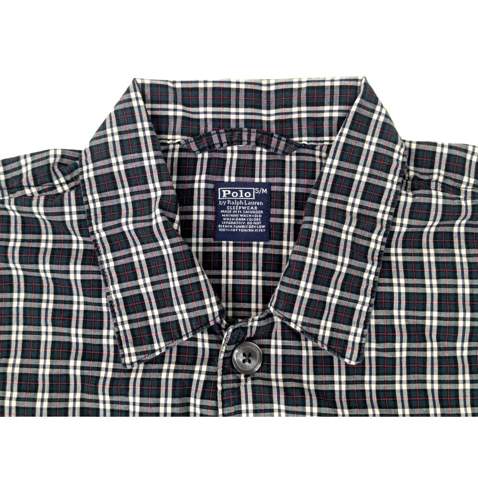 Polo Ralph Lauren VINTAGE Polo Ralph Lauren Shirt Mens S Green Plaid Check Lightweight Cotton Button Full Button Closure Sleepwear Size US S / EU 44-46 / 1 - 2 Thumbnail