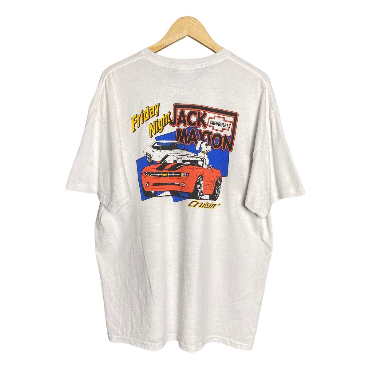 image of Chevy x Racing Vintage Chevrolet Jack Maxton Racing Car Tee in White, Men's (Size XL)