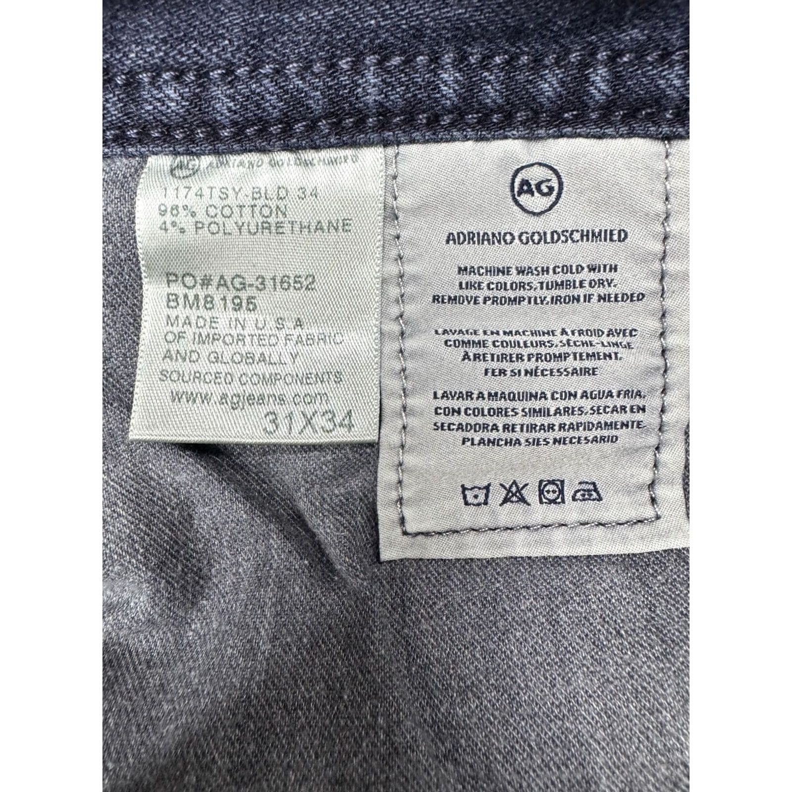 Vintage AG Adriano Goldschmied The Graduate Tailored Leg Dark Wash Jeans Mens 31x20.5 Size US 31 - 4 Thumbnail