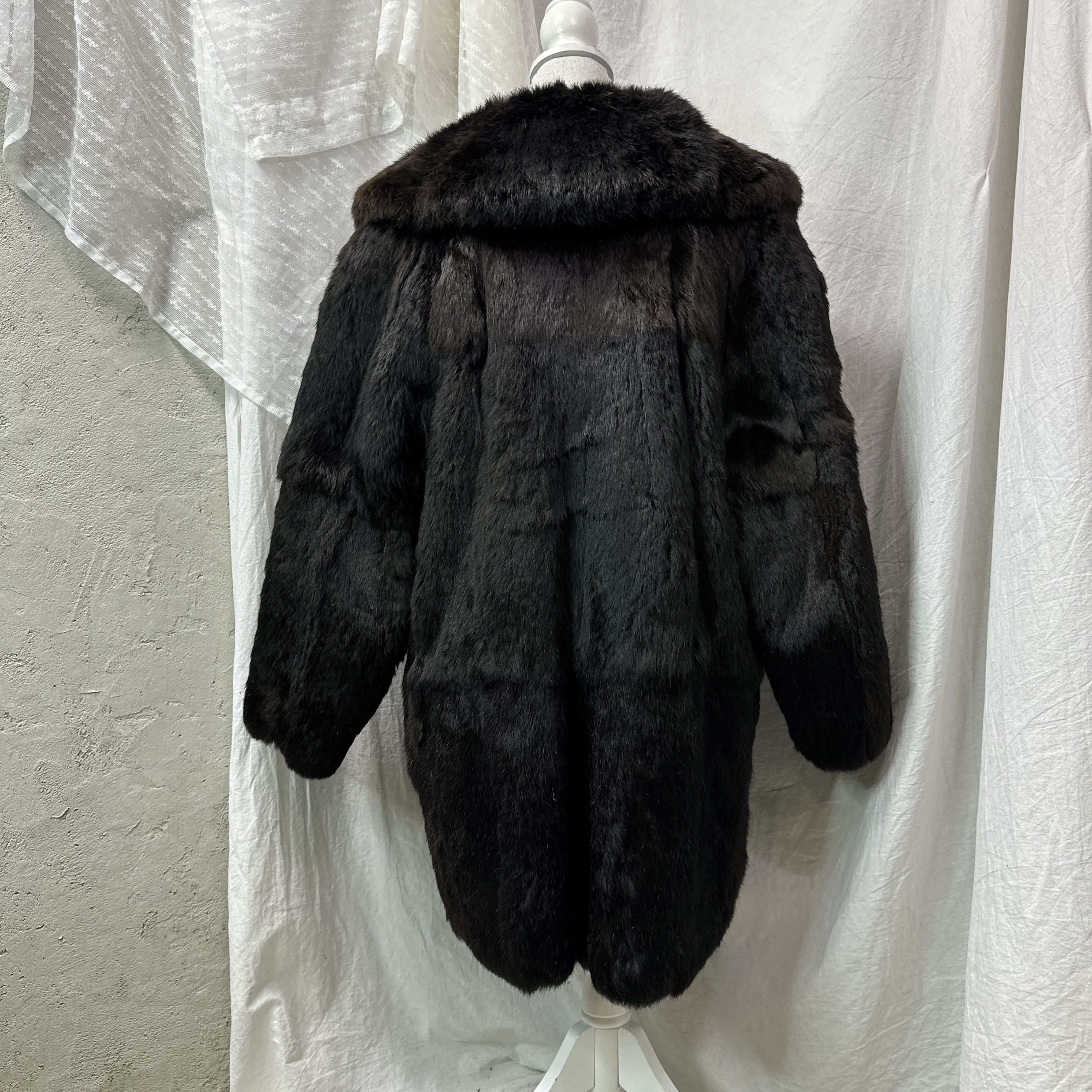 Vintage Vintage Old Money Oversized Chocolate Brown Rabbit Fur 80s Size XL / US 12-14 / IT 48-50 - 5 Thumbnail