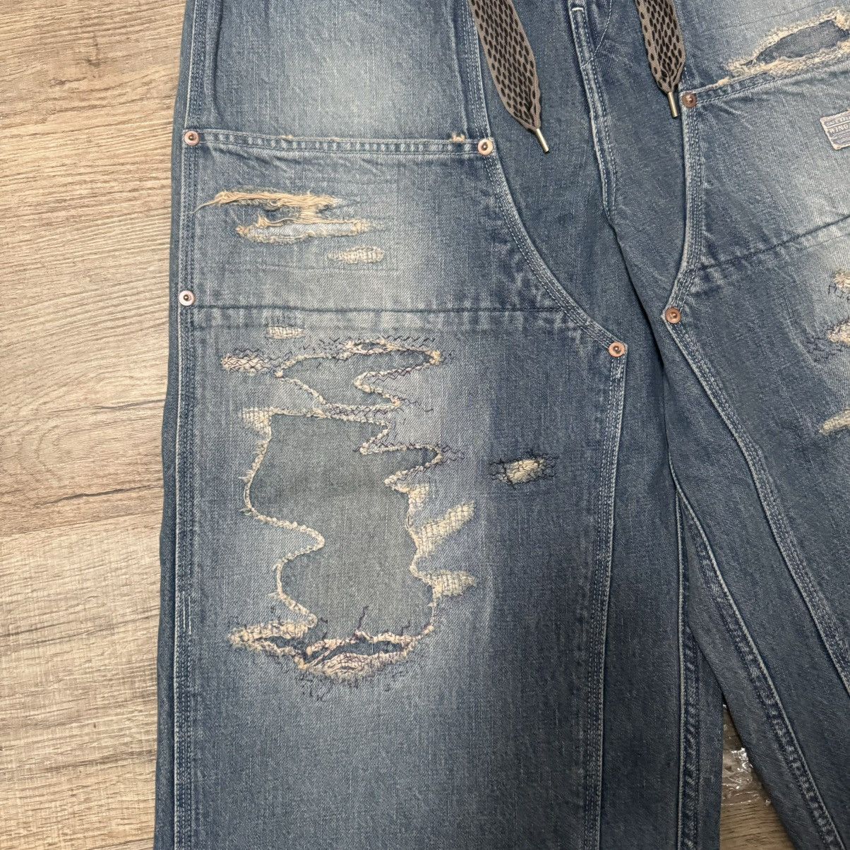 Kapital 14OZ DENIM W-KNEE EASY BAGGY PANTS (DIXIE LUMBER REMAKE) Size US 34 / EU 50 - 3 Thumbnail