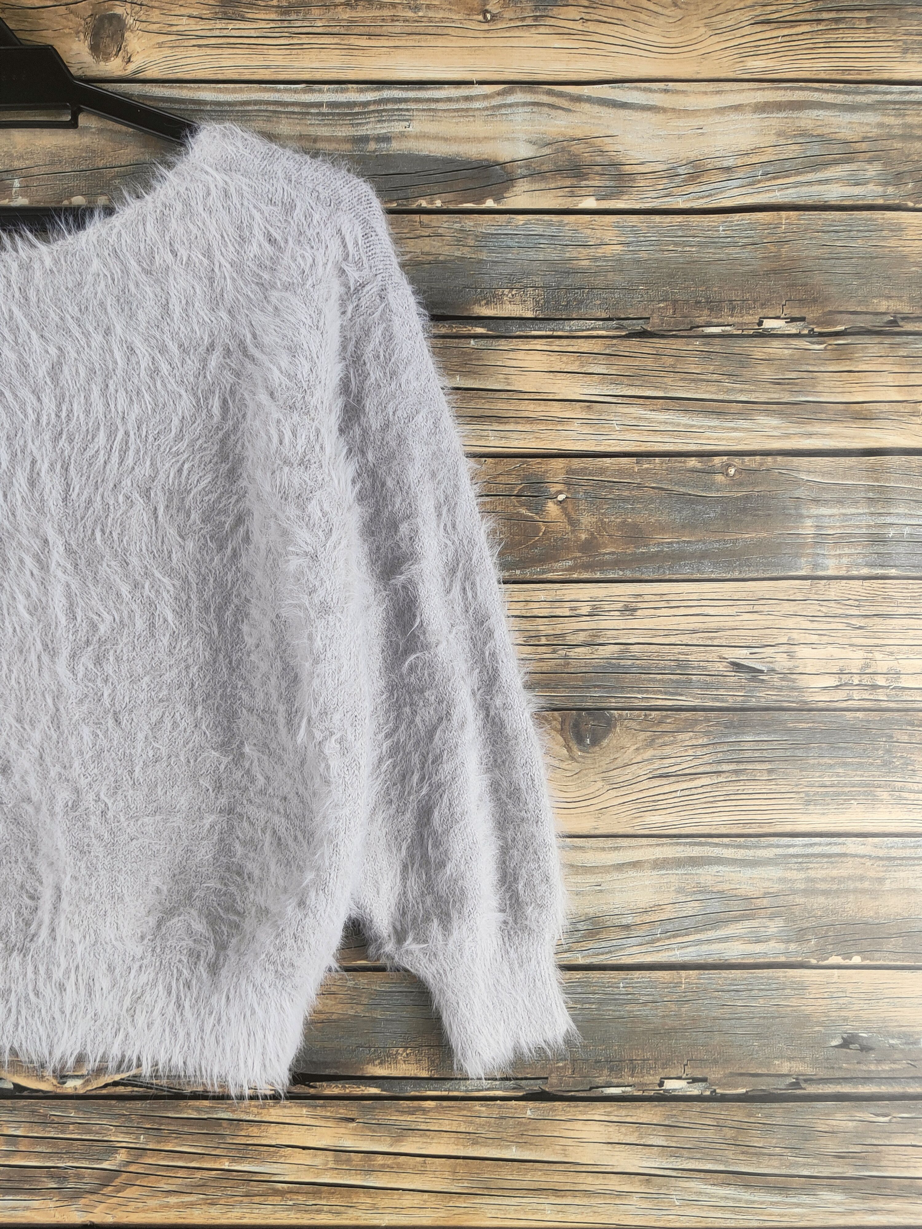 Japanese Brand DL Japanese Brand Gray shaggy Fur Mohair Knitwear #46-501 Size S / US 4 / IT 40 - 9 Thumbnail
