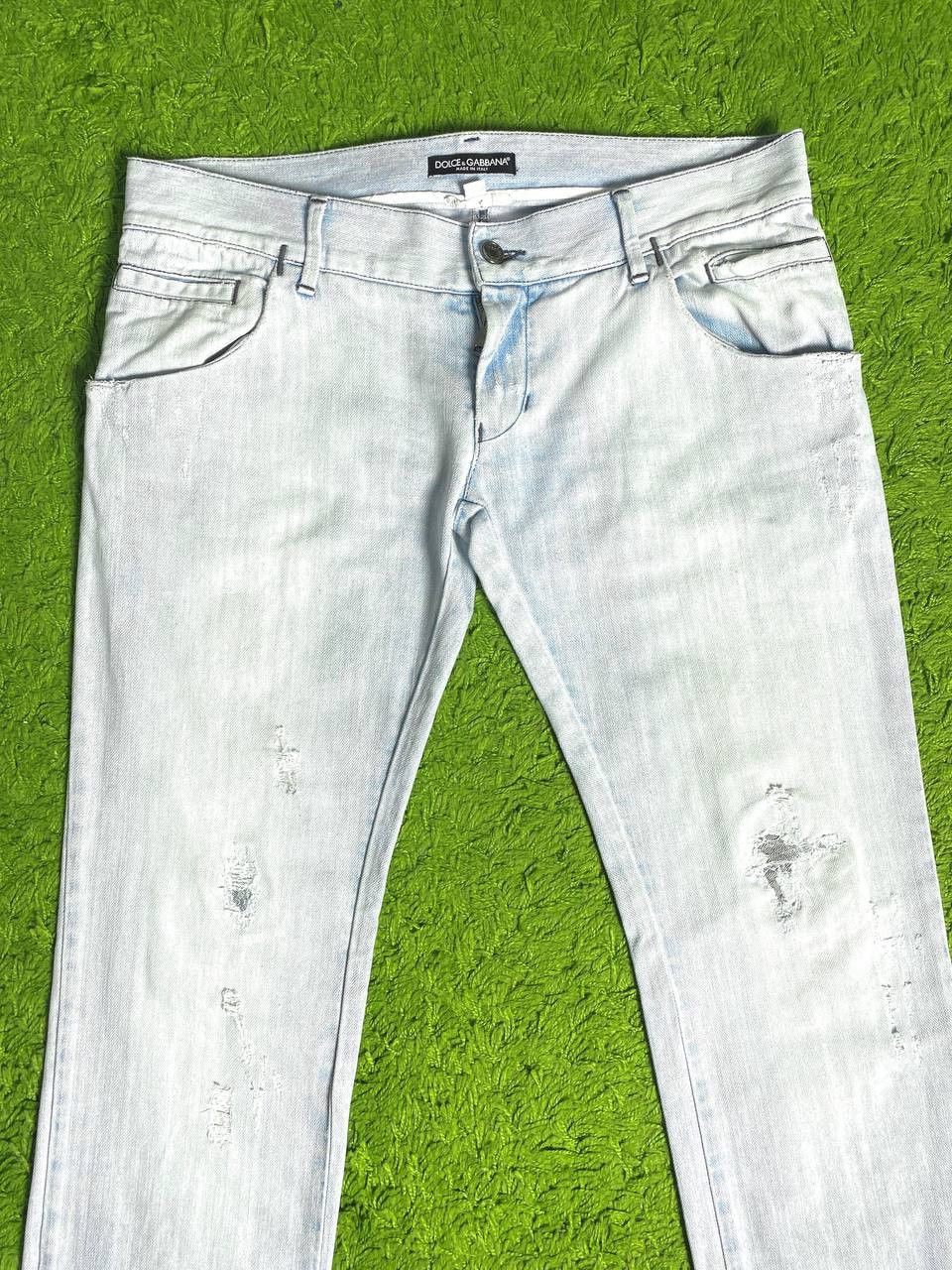 Dolce & Gabbana Dolce & Gabbana Logo Washed Distressed Bleached Jeans Denim Size US 34 / EU 50 - 4 Thumbnail