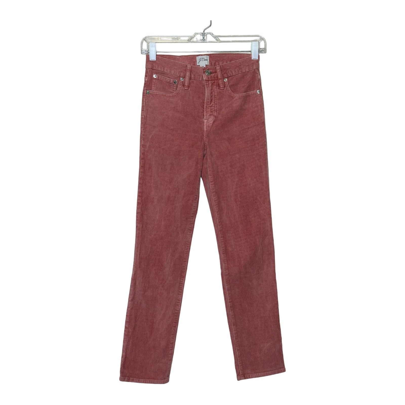 J.Crew J.Crew pink corduroy straight stretch jeans size 24- 0 Size 25" / US 0 / IT 36 - 1 Thumbnail