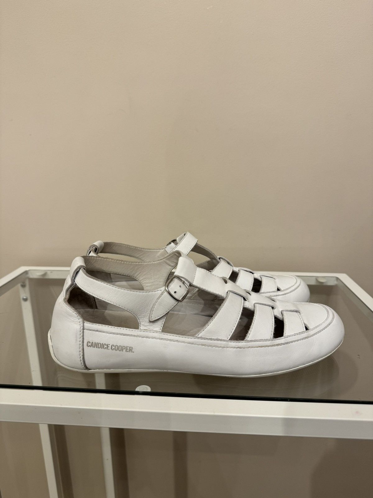 Genuine Leather Candice Cooper white leather sandals for summer Size US 10 / IT 40 - 1 Thumbnail