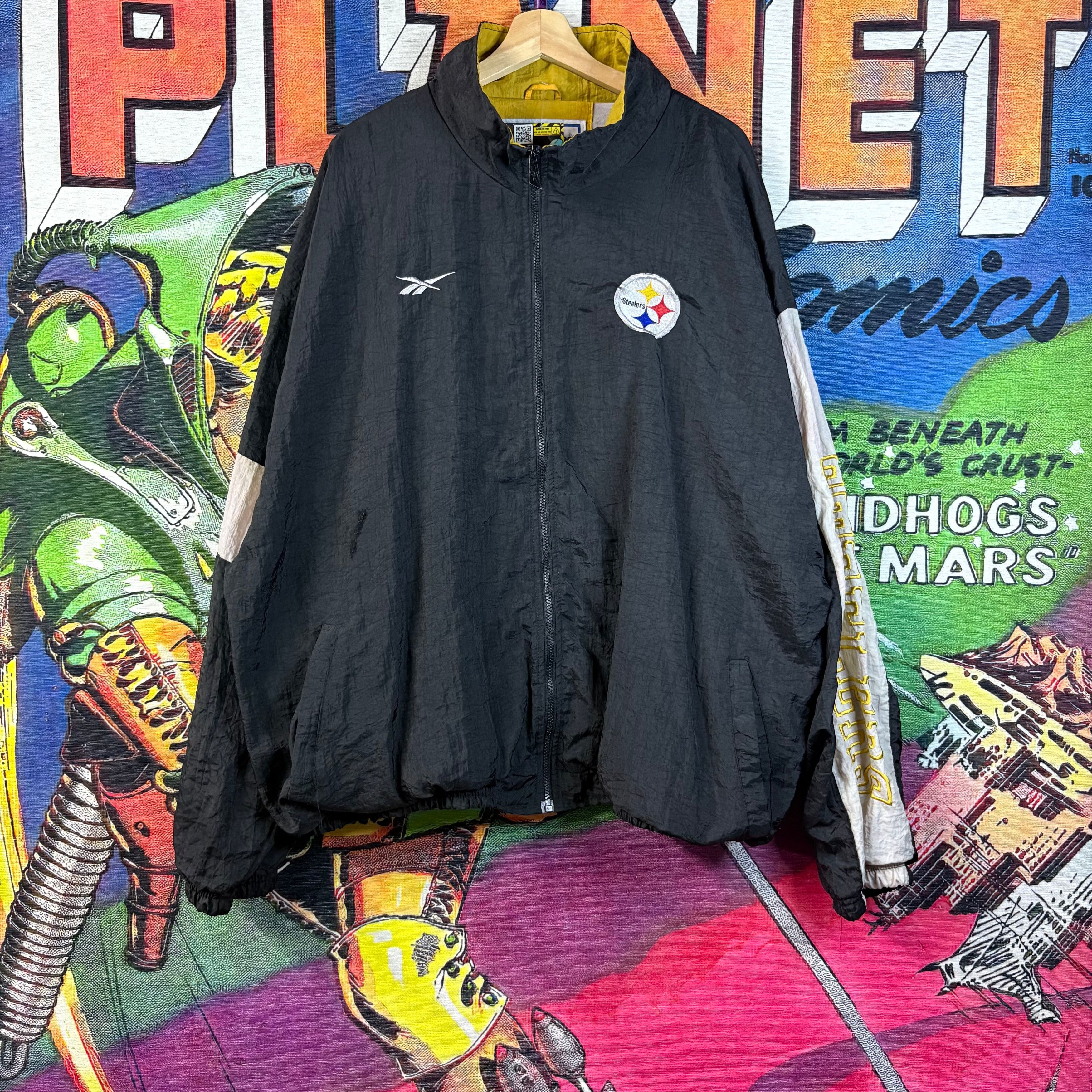 Reebok Vintage 90s Reebok Pittsburgh Steelers NFL Windbreaker Size US XXL / EU 58 / 5 - 1 Thumbnail
