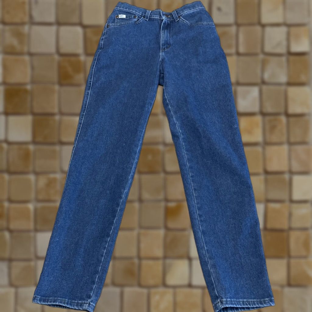 Lee VINTAGE Lee Jeans Women 8M Blue Denim 5-Pocket Straight High Rise Vintage Yes Women's Size 8M Blue Denim Jeans Lee Size 30" / US 8 / IT 44 - 1 Thumbnail