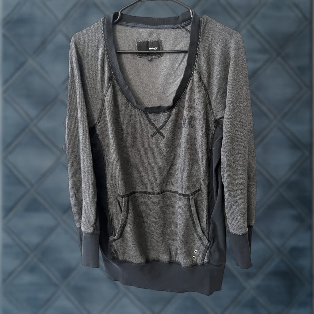 Hurley Hurley Sweatshirt, Hoodie, Pullover, Solid Gray with Pockets, Women's Size Large, Cozy Cotton-Blend, Logo, Activewear, 90s-Style? Size XS / US 0-2 / IT 36-38 - 1 Thumbnail