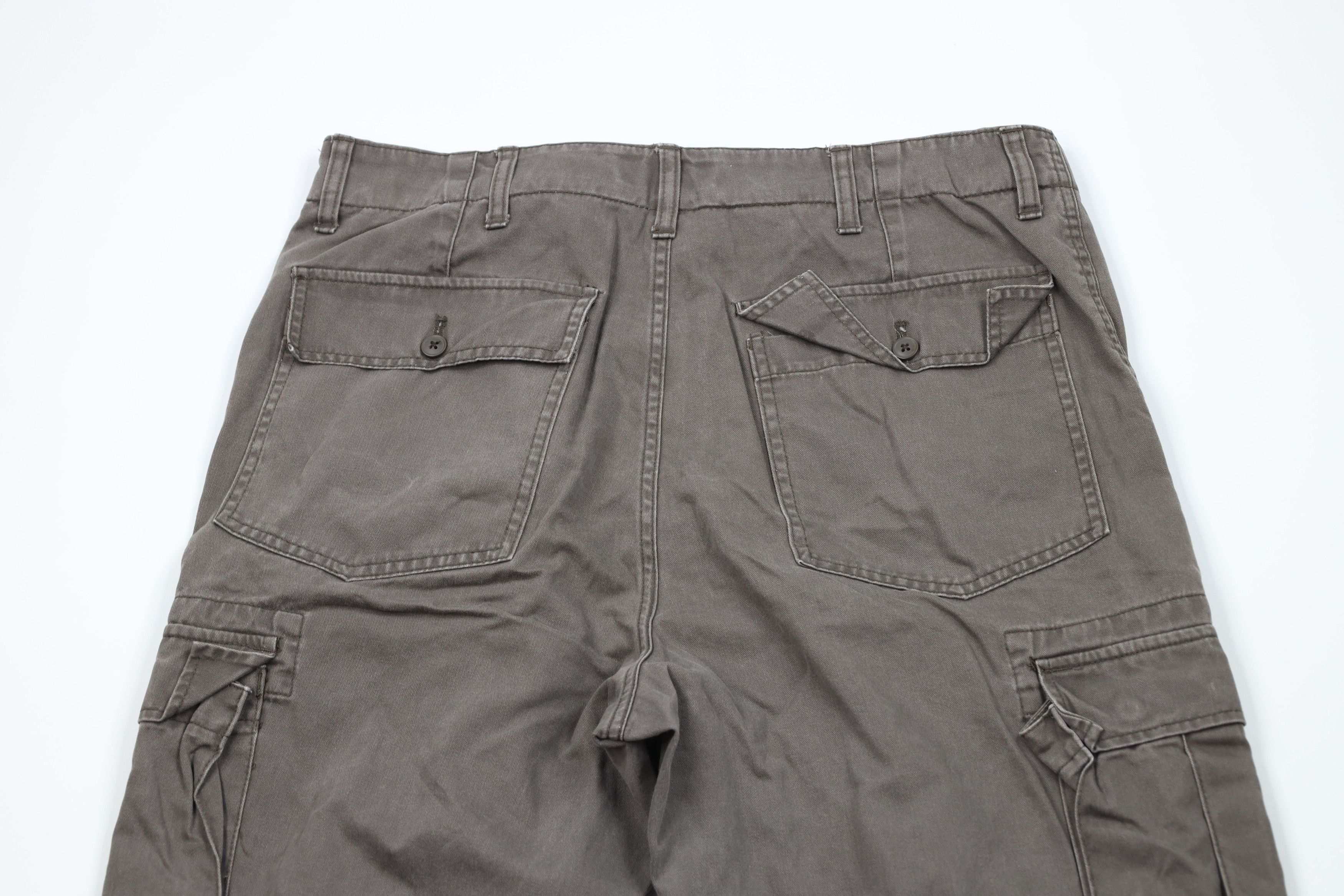 Chaps Vintage 90s Y2K Chaps Faded Wide Leg Cargo Pants Gray Cotton Size US 36 / EU 52 - 9 Thumbnail