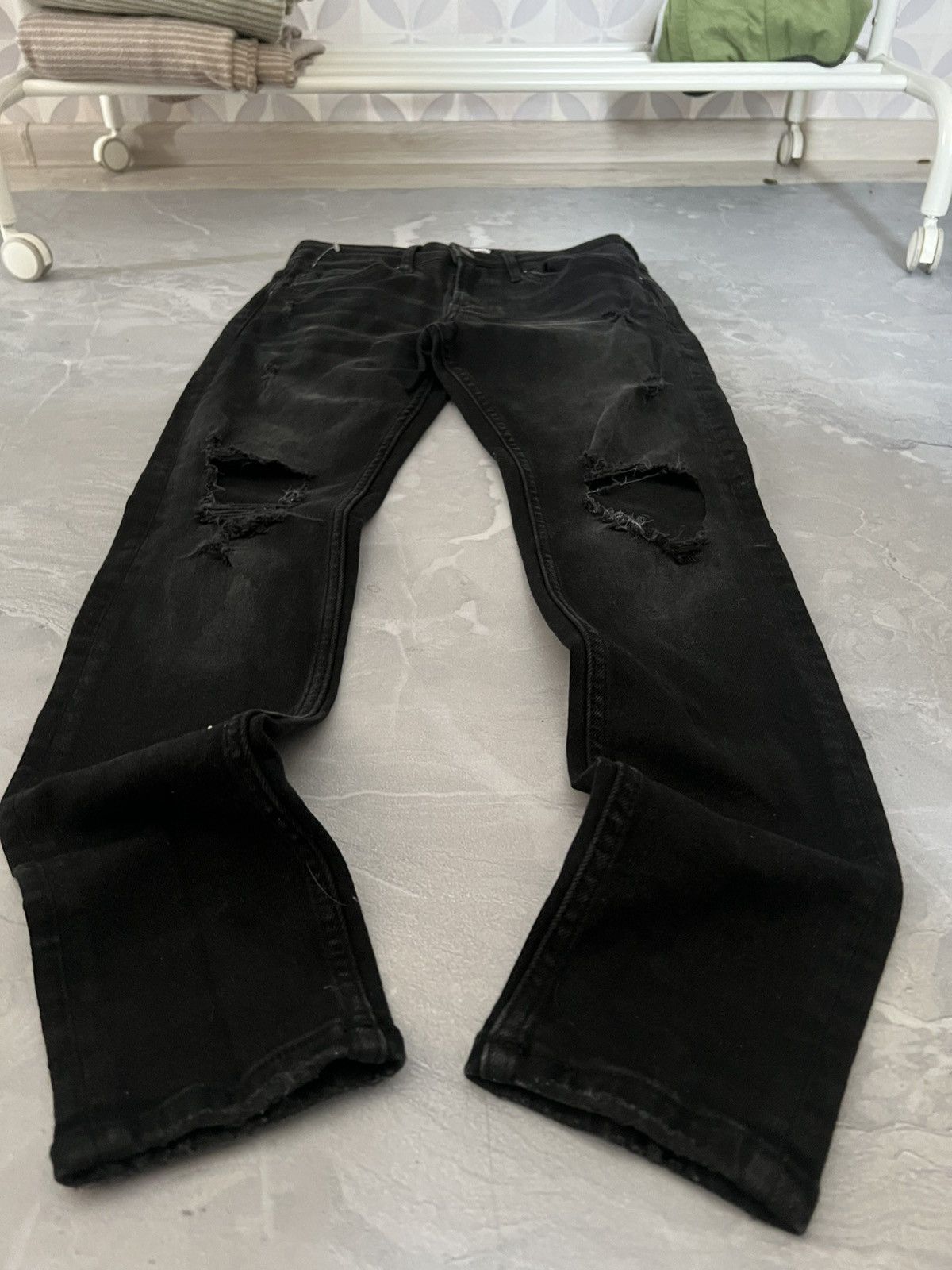 Vintage Vintage Glam Y2K Slim Jeans / Destroyed Wash Archive Dark Size US 30 / EU 46 - 1 Thumbnail