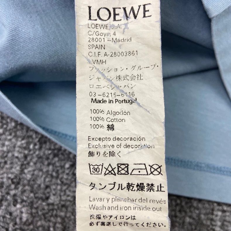 Loewe LOEWE Blue embroidered logo short sleeve T-shirt Size L / US 10 / IT 46 - 4 Thumbnail