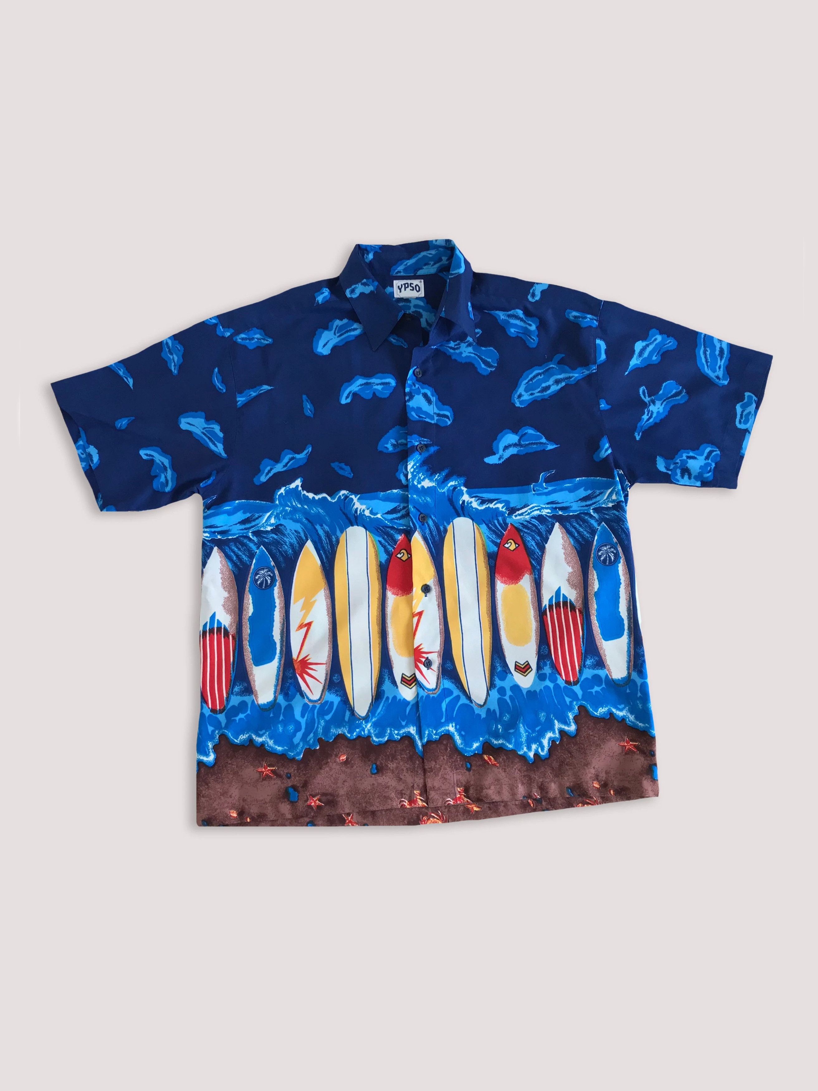 Vintage 90s Hawaiian Button Up Shirt Surf Tropical Short Sleeve Size US M / EU 48-50 / 2 - 1 Thumbnail