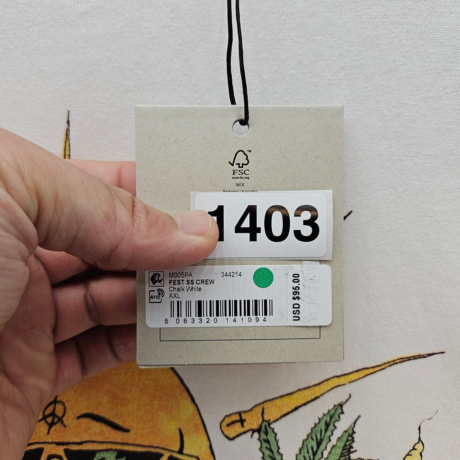 Allsaints ALL SAINTS MEN'S 2XL SUNSHINE FESTIVAL MADE IN PORTUGAL WHT Size US XXL / EU 58 / 5 - 6 Thumbnail