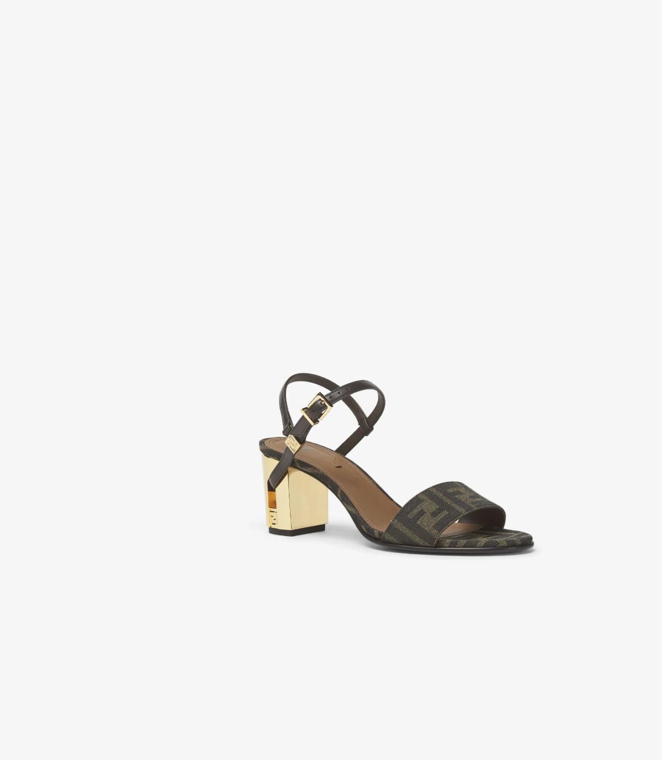 Fendi FENDI DELFINA FF JACQUARD HEEL SANDALS SIZE 38 Size ONE SIZE - 2 Thumbnail