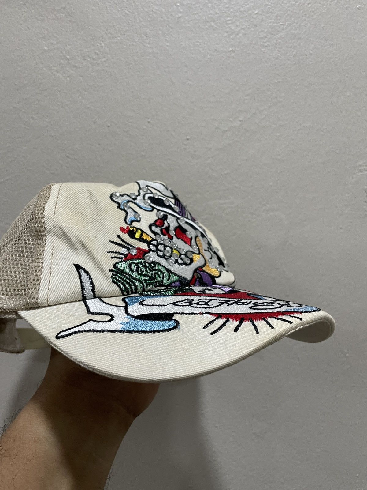 Ed Hardy Don Ed Hardy Signature Snapback Cap Trucker embroidery Skull Size ONE SIZE - 5 Thumbnail