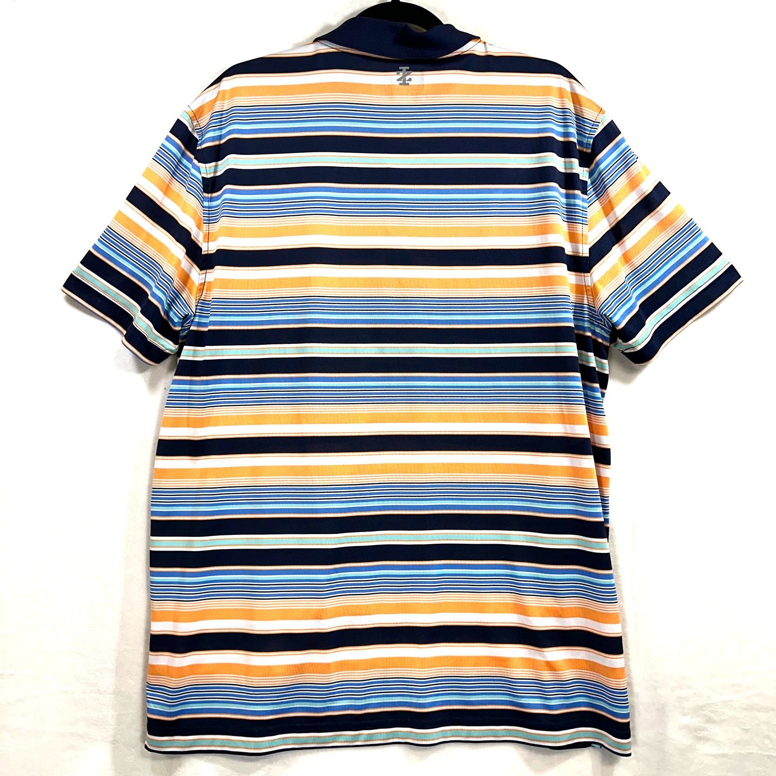 Izod IZOD Shirt XL Mens Golf Striped Blue Polo Logo Active Sport Size US XL / EU 56 / 4 - 4 Thumbnail