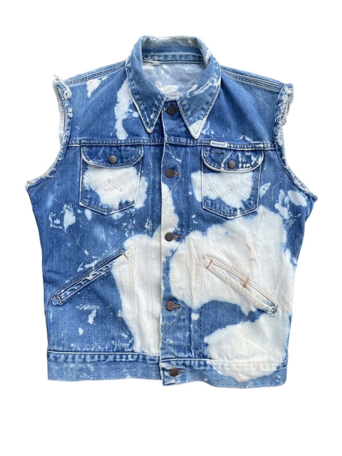 Vintage × Wrangler Wrangler Selvedge 70s/80s Destroy Sleeveless Spalsh Jacket Size US S / EU 44-46 / 1 - 7 Thumbnail