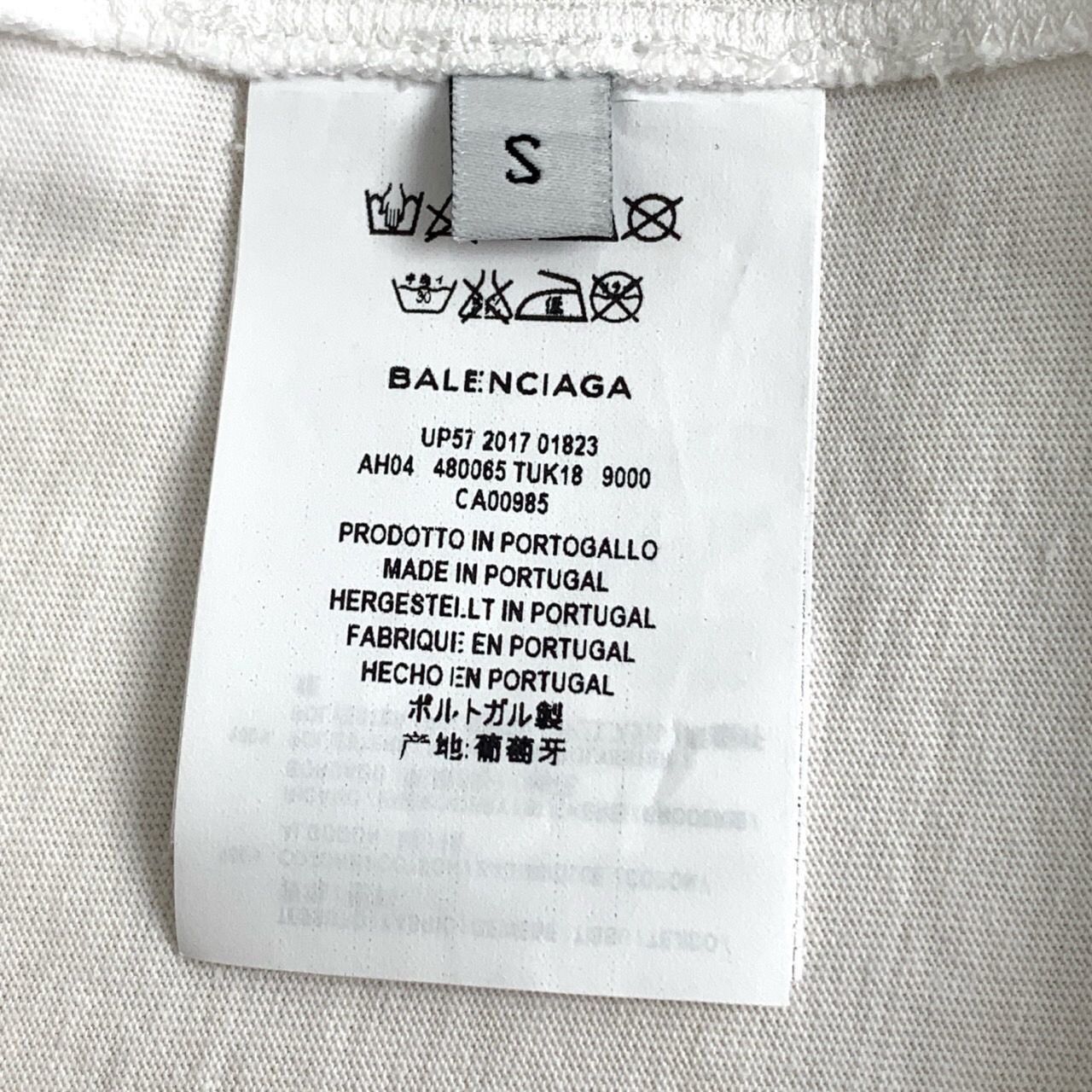 Balenciaga Balenciaga White Cotton Short-Sleeve T-Shirt with Sanskrit Size US S / EU 44-46 / 1 - 3 Thumbnail
