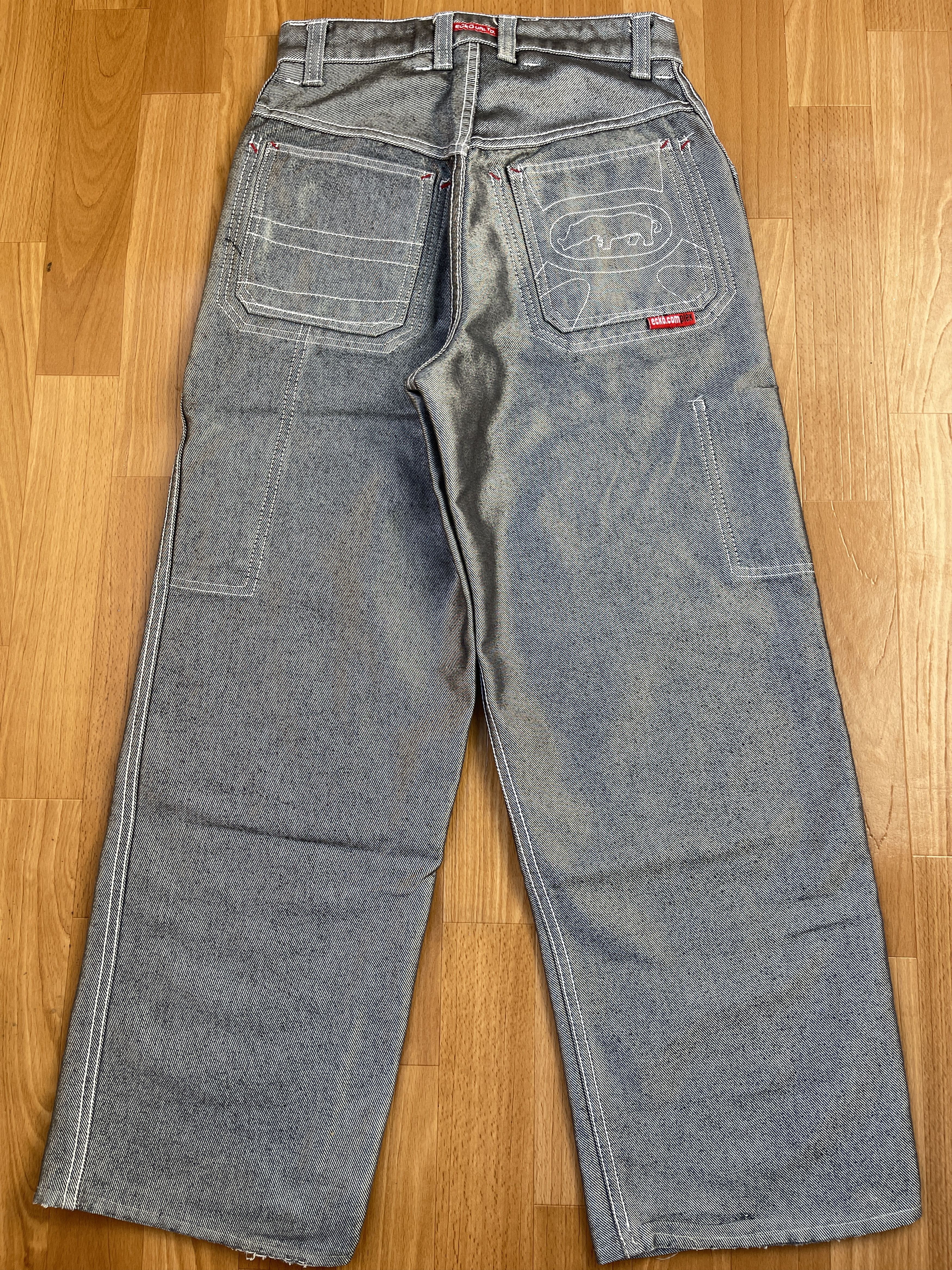Ecko Unltd. Ecko Unltd jeans, shiny silver metallic vintage baggy Y2K 26 Size US 26 / EU 42 - 1 Thumbnail
